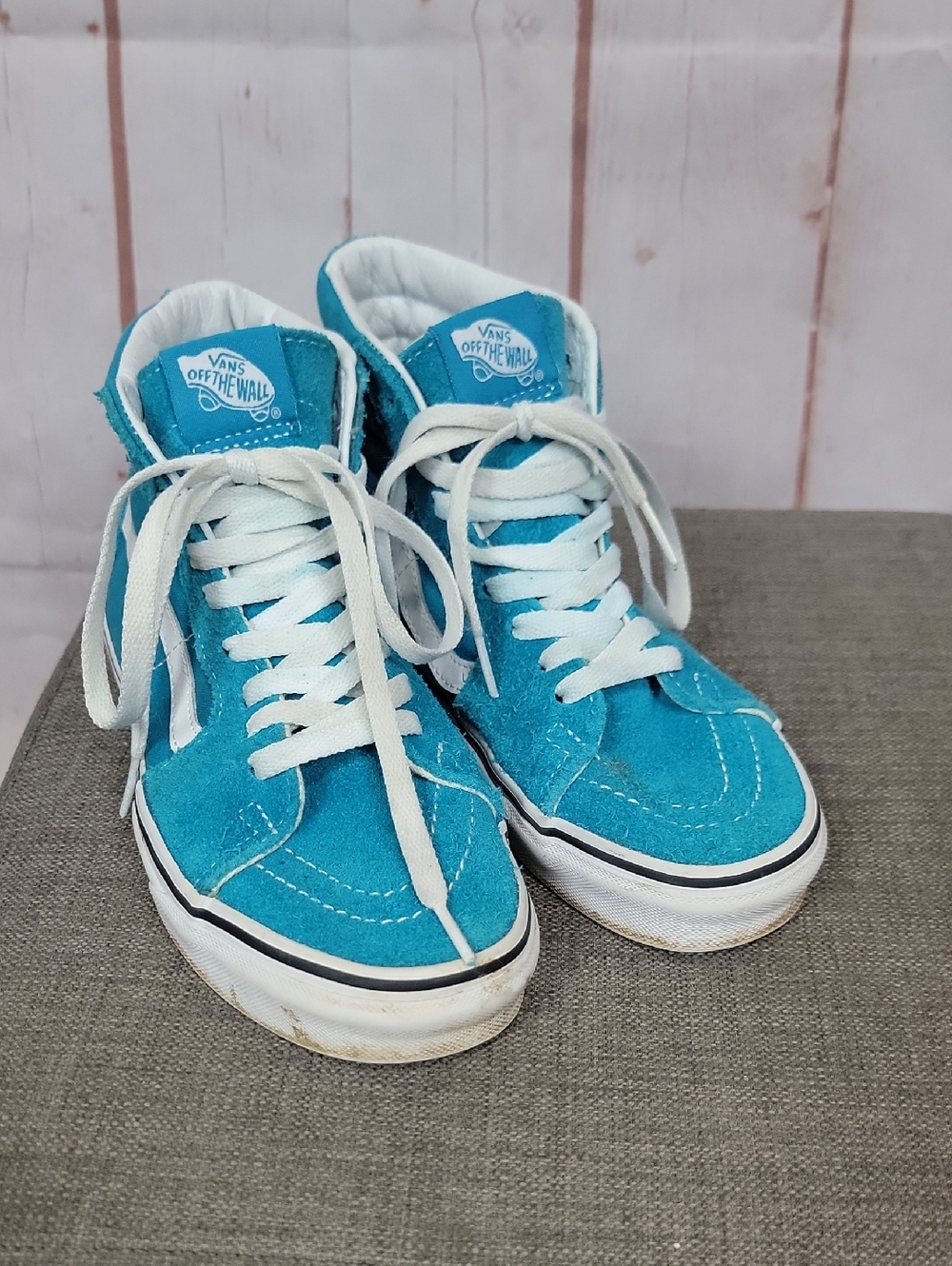 Vans Turquoise High-Top Sneakers with White Accents
